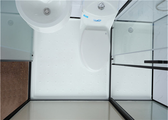 ห้องอาบน้ำฝักบัวอะคริลิกสีขาวถาด ABS 2000 * 1160 * 2150 มม. อลูมิเนียมสีดำเปิดด้านข้าง