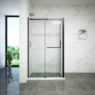 ประตูห้องอาบน้ำกระจกนิรภัยบานเลื่อนสแตนเลส 8 มม. 1800X1950mm