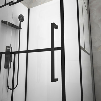 ห้องอาบน้ำ สแควร์ ห้องอาบน้ำ ฝักบัว อะครีลิคสีขาว ถาด ABS สีดำทาสี 1100*80*225cm