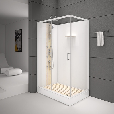 ตู้อาบน้ำฝักบัวทรงเหลี่ยม ถาด ABS สีขาวอะคริลิค สีขาวทาสี 1200*80*225cm