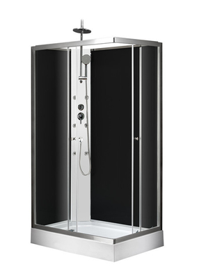 ห้องอาบน้ำ สแควร์ ห้องอาบน้ำ ตู้อาบน้ำ ถาดอะครีลิค ABS สีดำ โครเมี่ยม ทาสี 120*80*225cm