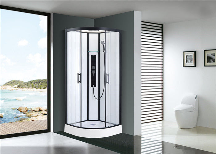 ตู้อาบน้ำฝักบัว Quadrant ยืนฟรีพร้อมแผงกระจกนิรภัยแบบใส