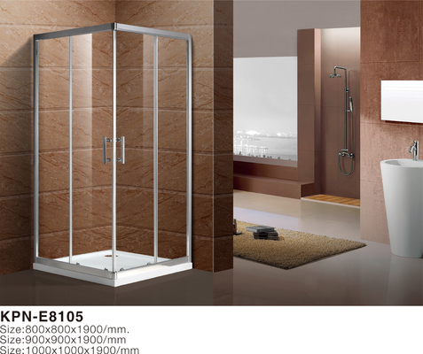 กระจกนิรภัยสี่เหลี่ยม 5 มม. 900x900x2000 มม. ห้องอาบน้ำโค้งเข้ามุมตู้อาบน้ำฝักบัวและอ่างอาบน้ำ