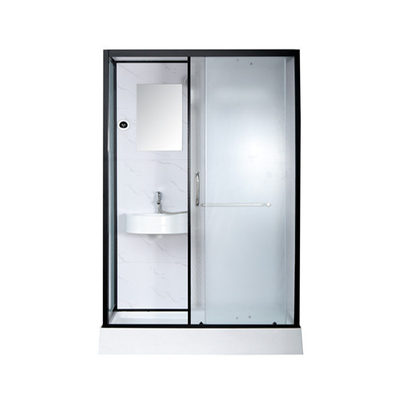 ตู้อาบน้ำฝักบัว ถาด ABS อะคริลิค สีขาว 1200*800*2150 มม. อลูมิเนียมสีดำ
