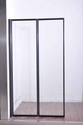 ประตูห้องอาบน้ำกระจกนิรภัยบานเลื่อน 6 มม. สีดำ 1200X1950มม