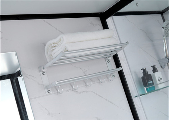 ห้องอาบน้ำฝักบัวอะคริลิกสีขาวถาด ABS 1900 * 1200 * 2150 มม. อลูมิเนียมสีดำเปิดด้านข้าง