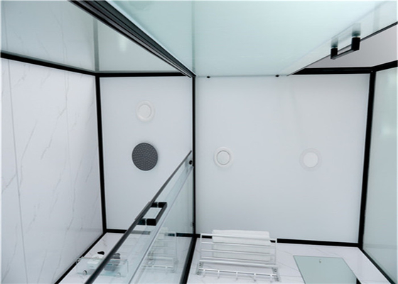 ห้องอาบน้ำฝักบัวอะคริลิกสีขาวถาด ABS 2000 * 1160 * 2150 มม. เปิดด้านหน้าอลูมิเนียมสีดำ
