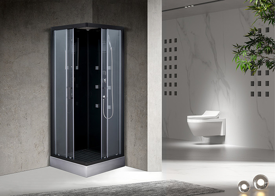 ห้องอาบน้ำฝักบัวทรงสี่เหลี่ยมถาด ABS อะคริลิคสีเทาอลูมิเนียมสีดำ