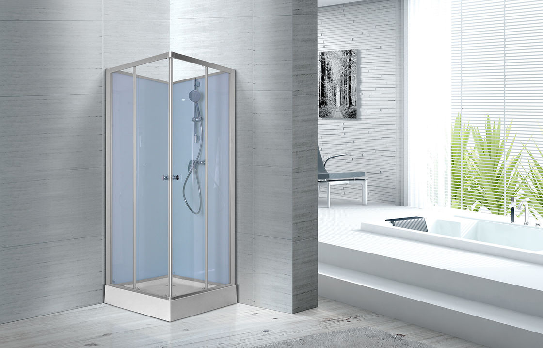 Fitness Halls 800 X 800 X 2250mm Glass Shower Stalls With Silver Aluminum Frame
